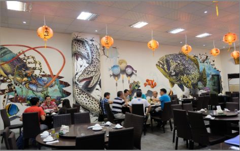 安溪海鲜餐厅墙体彩绘